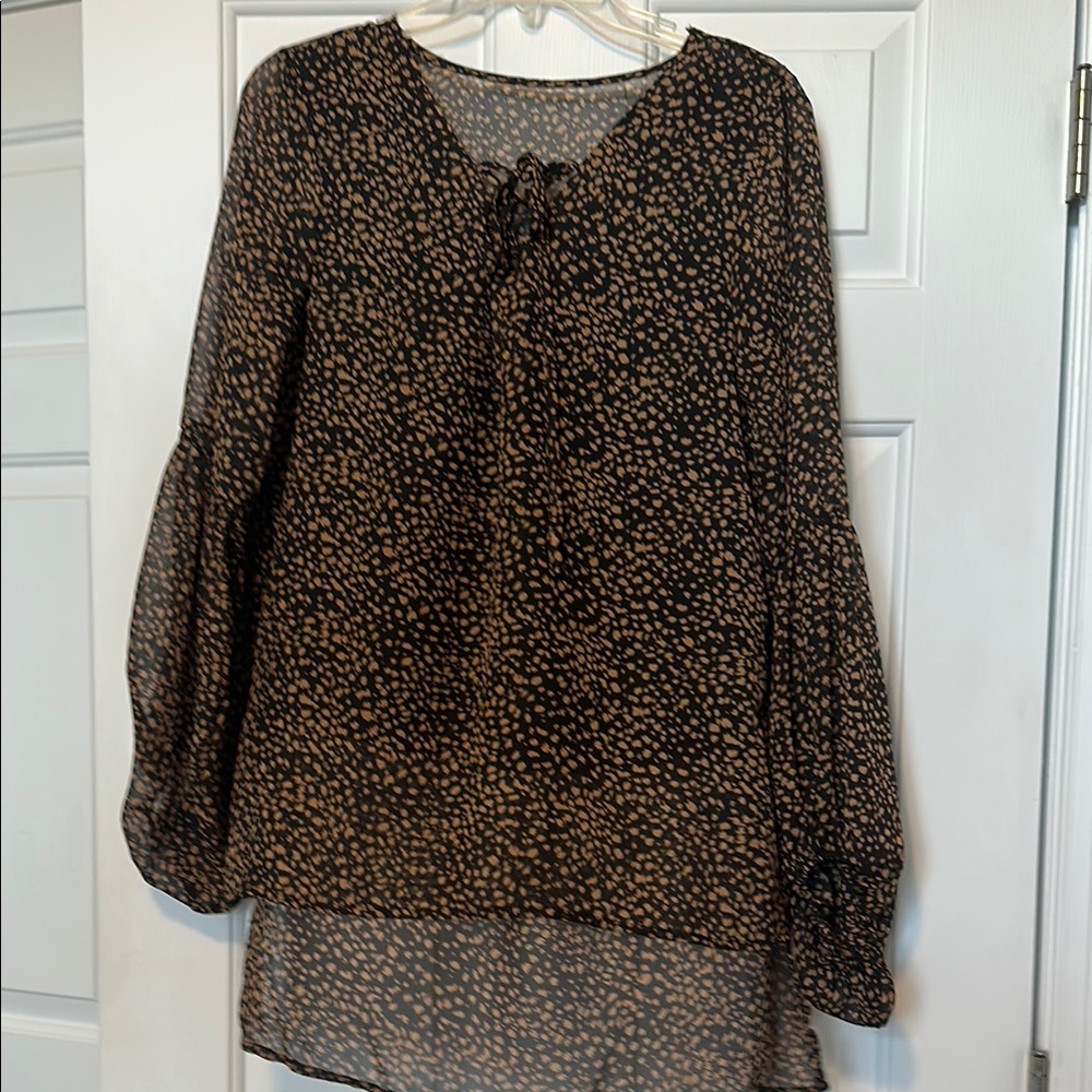 Chic Black and Tan Women's Blouse